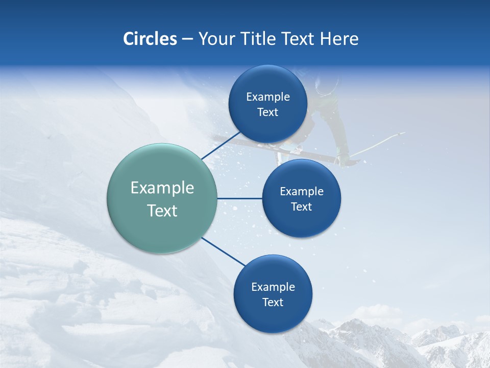 Skier Recreation Sky PowerPoint Template