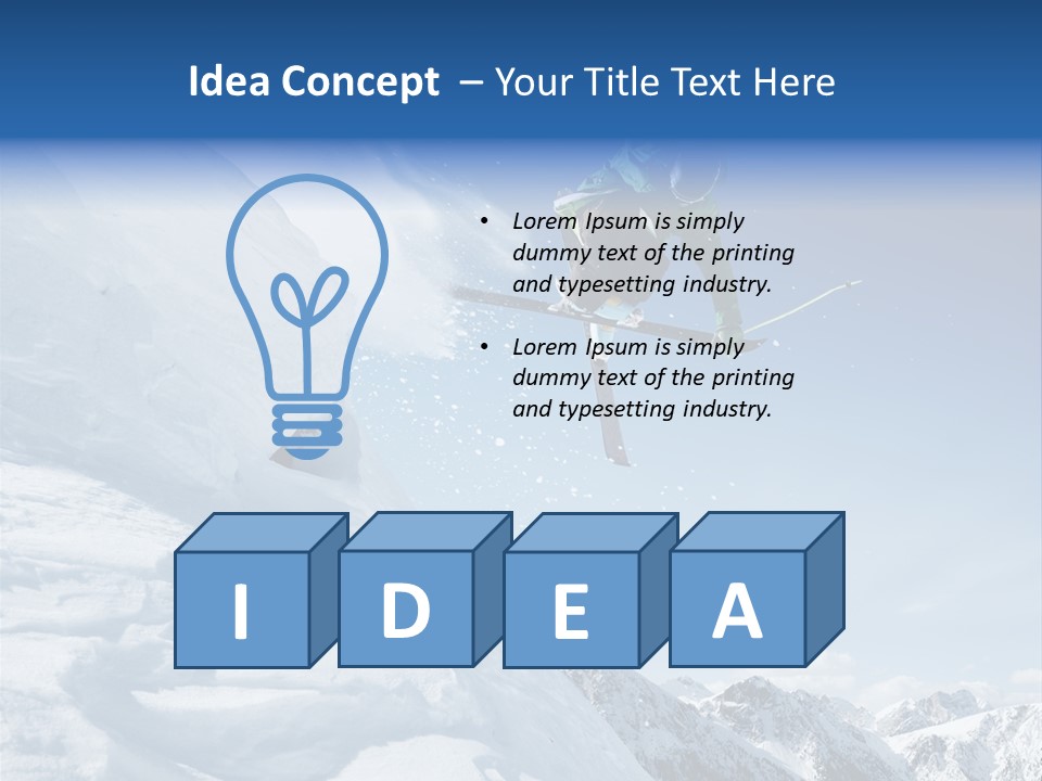 Skier Recreation Sky PowerPoint Template