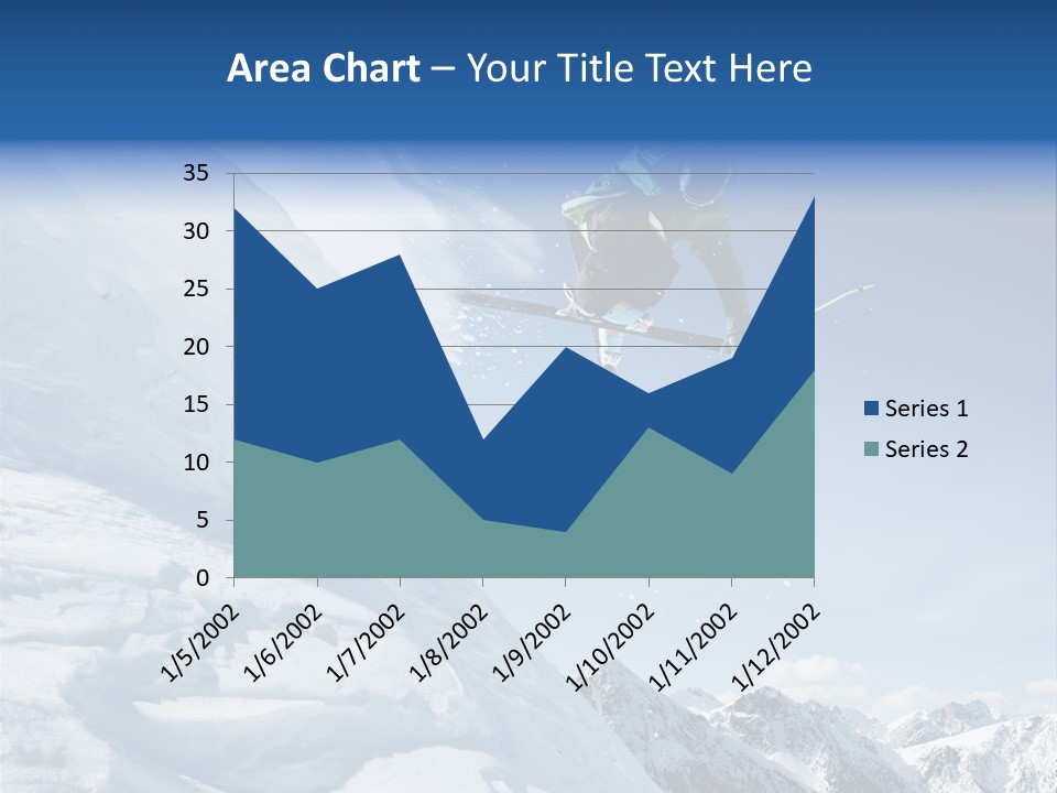 Skier Recreation Sky PowerPoint Template