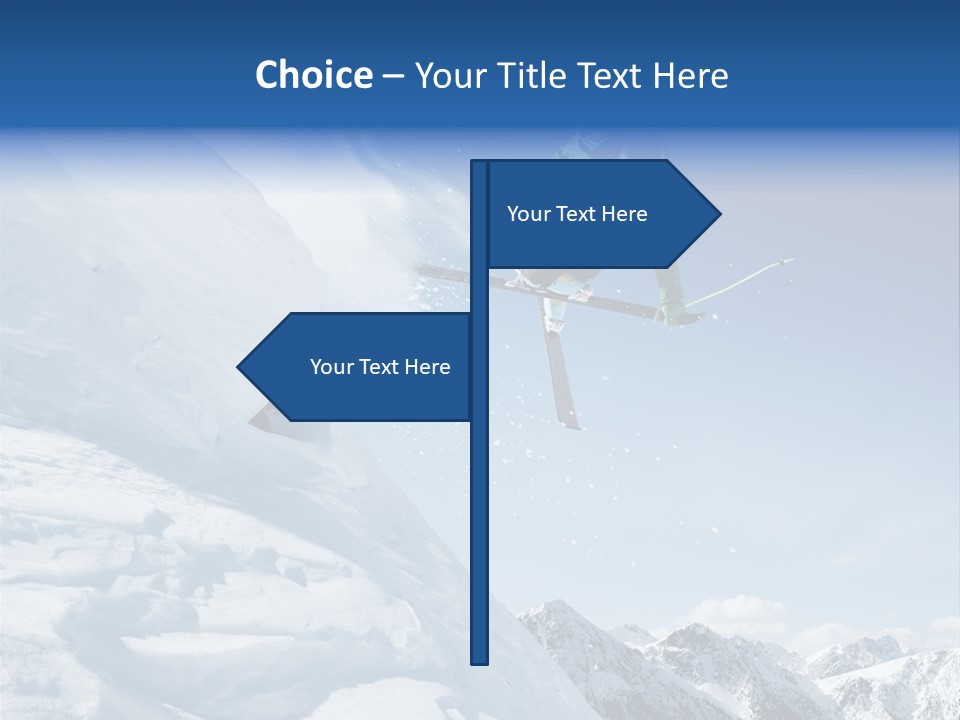 Skier Recreation Sky PowerPoint Template