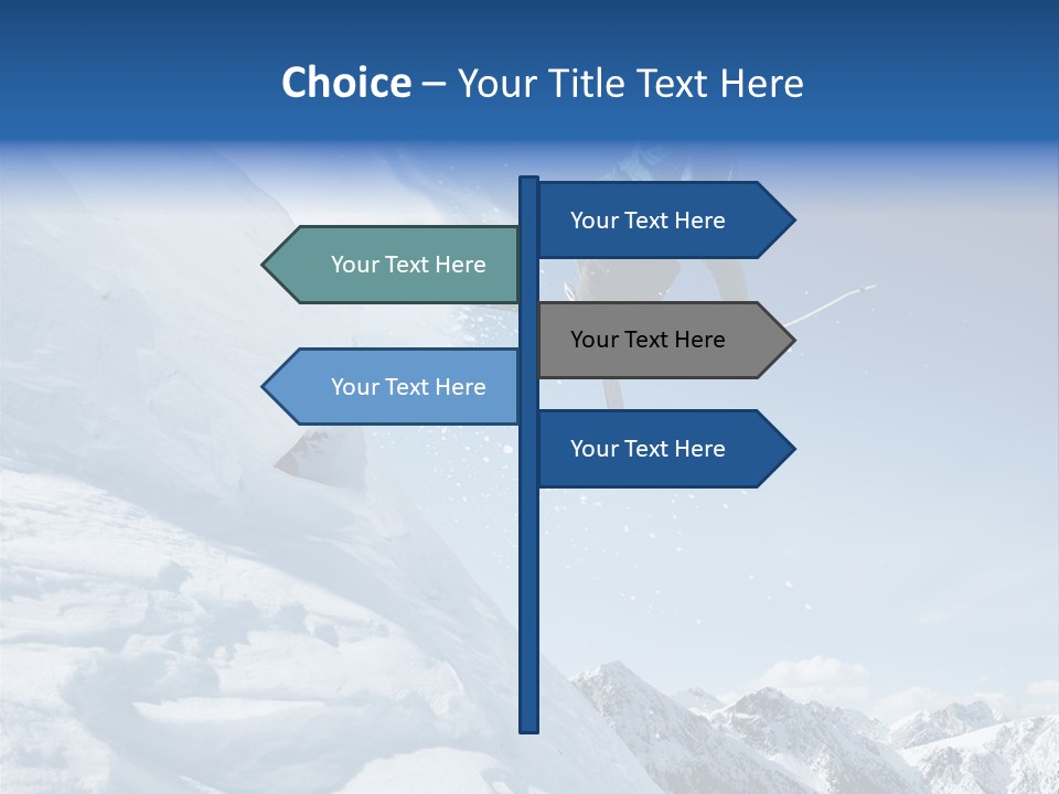 Skier Recreation Sky PowerPoint Template