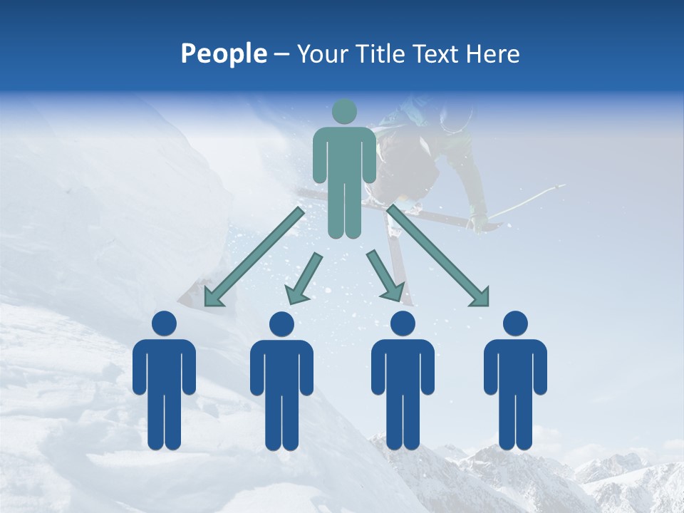 Skier Recreation Sky PowerPoint Template
