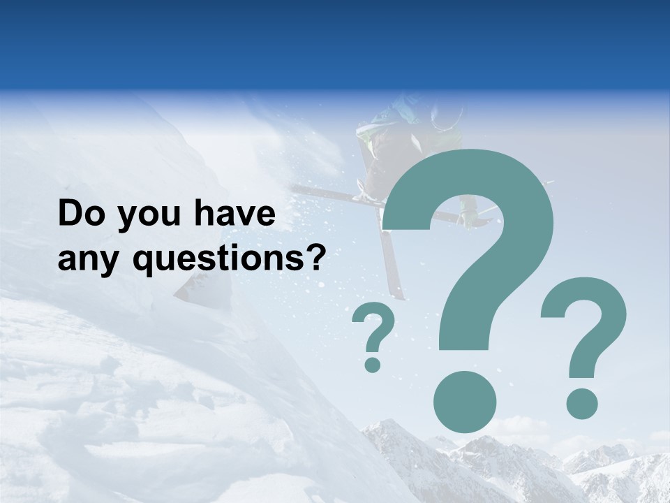 Skier Recreation Sky PowerPoint Template