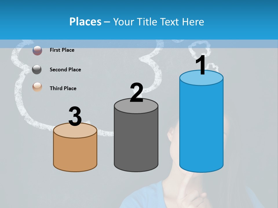 Mixed Race Think Person PowerPoint Template