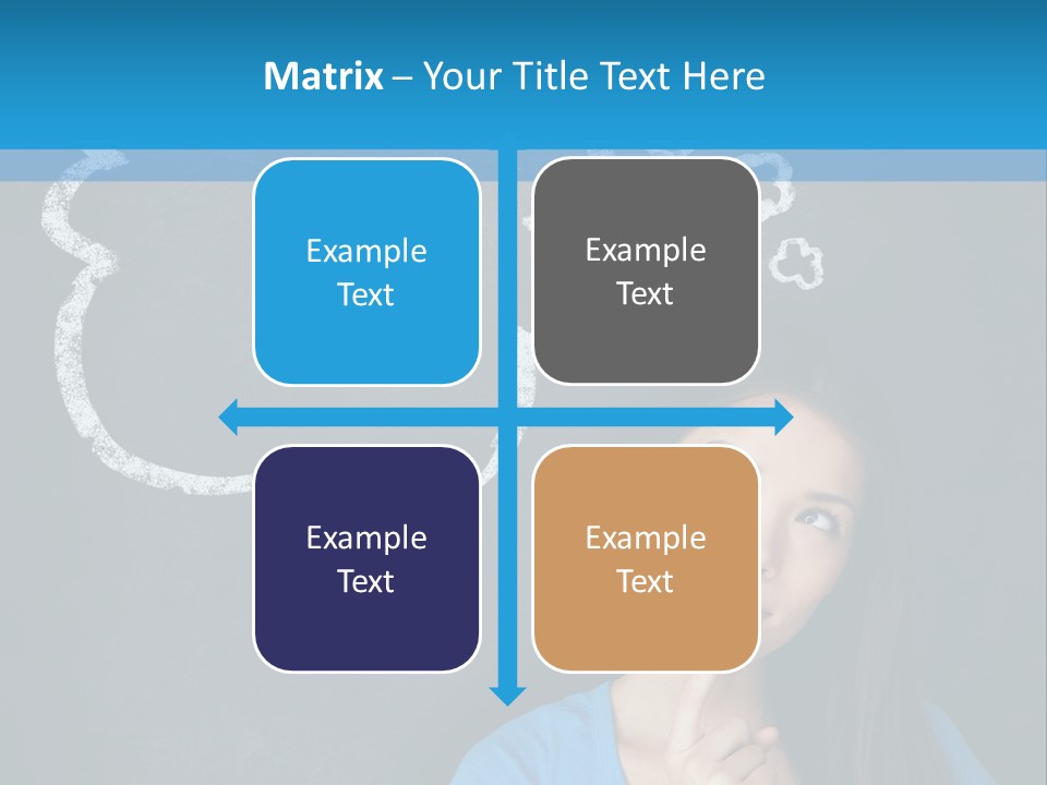 Mixed Race Think Person PowerPoint Template