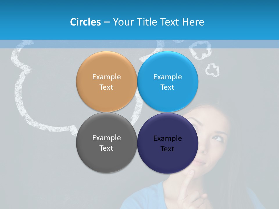 Mixed Race Think Person PowerPoint Template