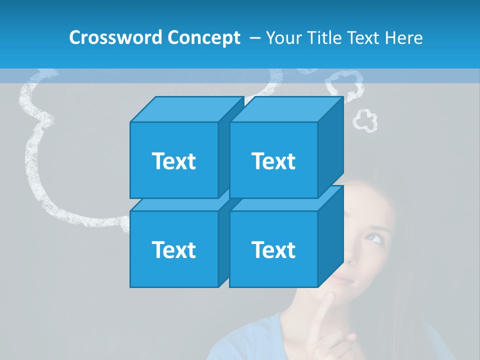 Mixed Race Think Person PowerPoint Template