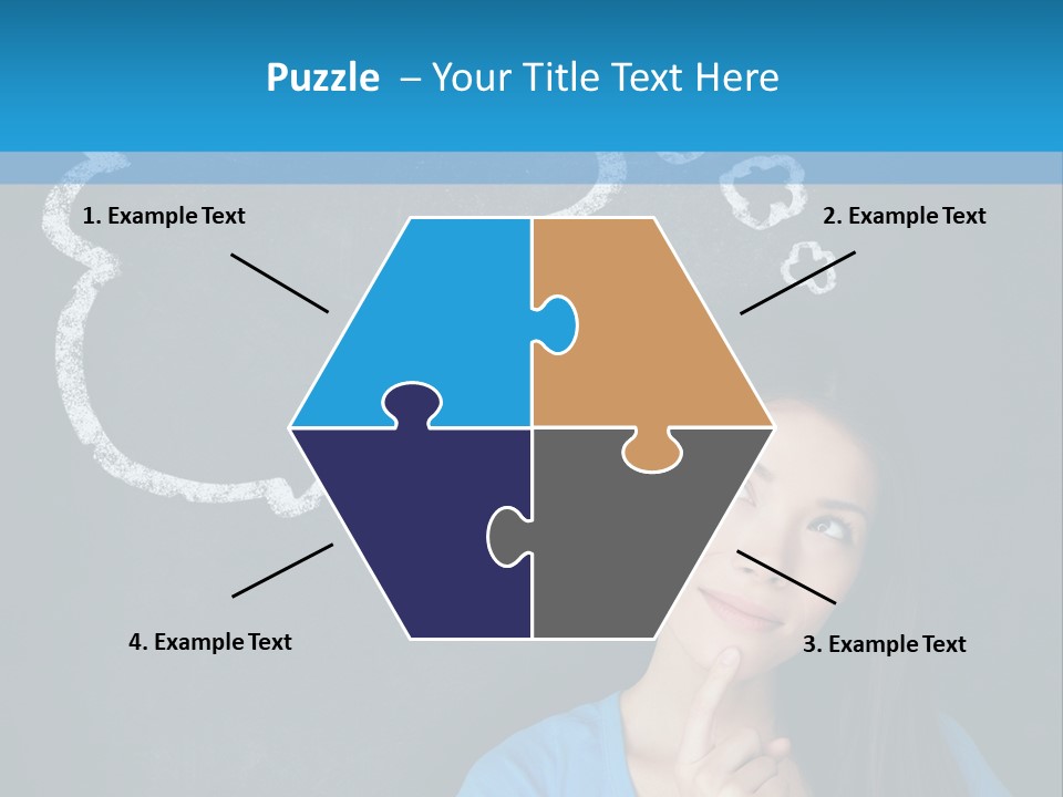 Mixed Race Think Person PowerPoint Template