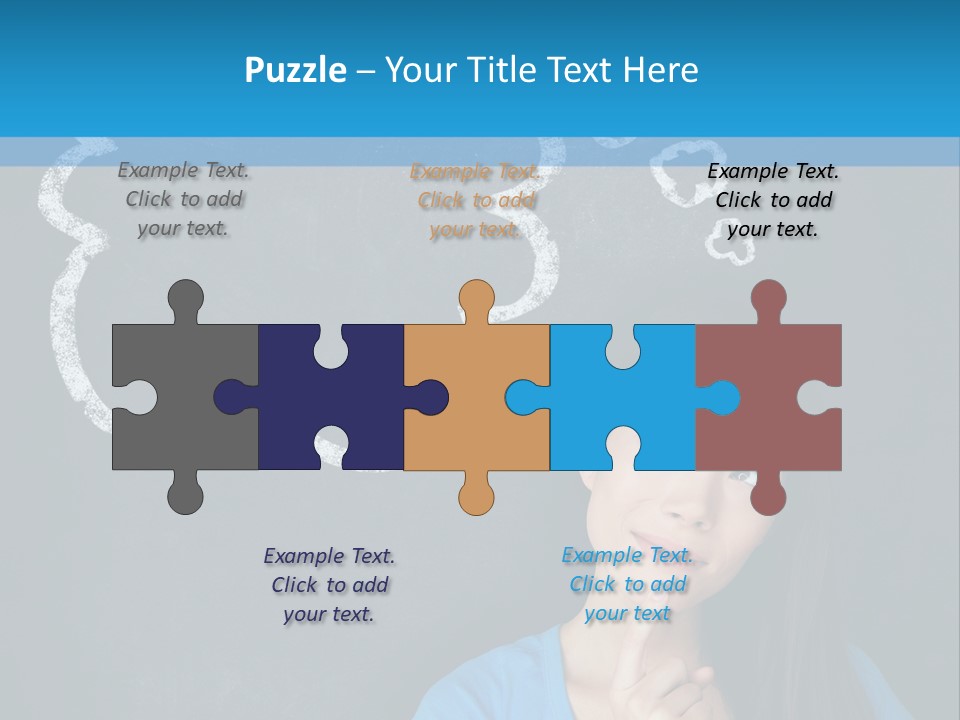 Mixed Race Think Person PowerPoint Template
