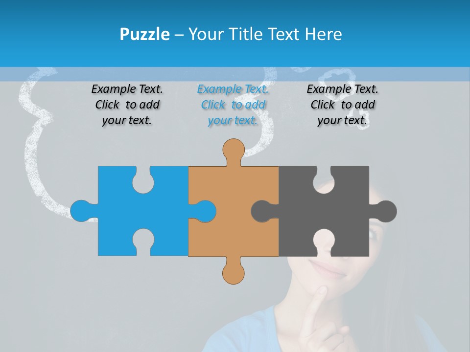 Mixed Race Think Person PowerPoint Template