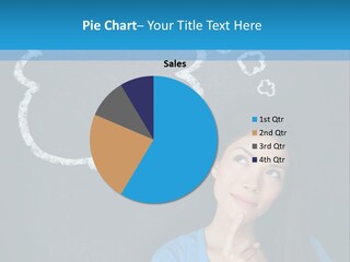 Mixed Race Think Person PowerPoint Template