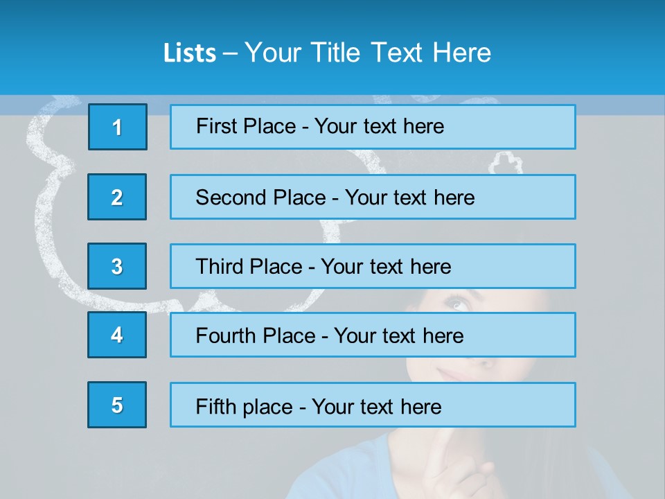 Mixed Race Think Person PowerPoint Template