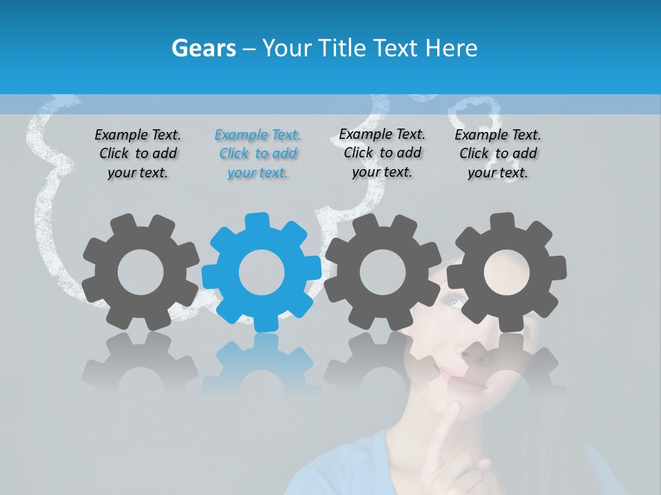 Mixed Race Think Person PowerPoint Template