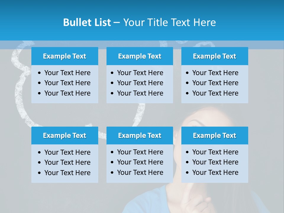 Mixed Race Think Person PowerPoint Template