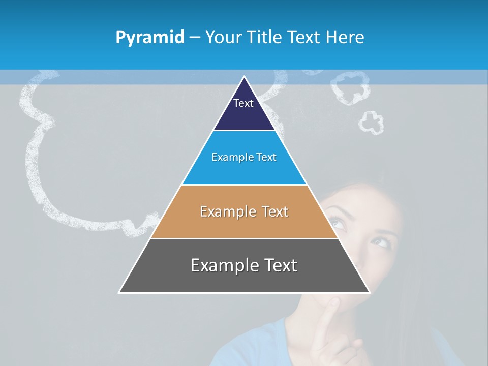 Mixed Race Think Person PowerPoint Template