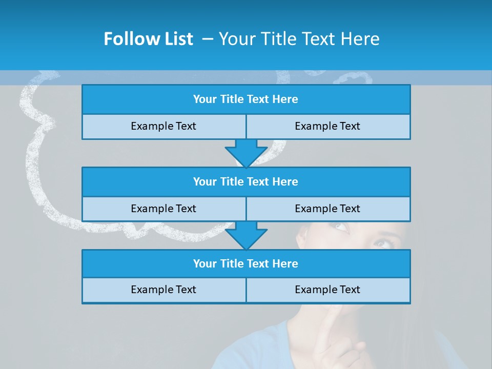 Mixed Race Think Person PowerPoint Template