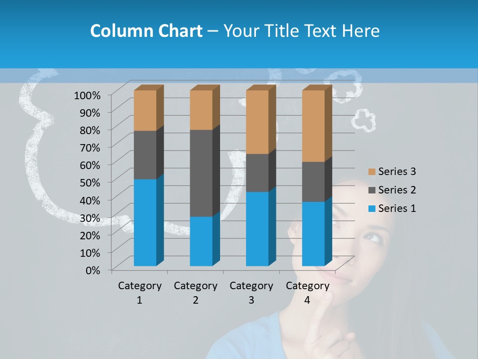 Mixed Race Think Person PowerPoint Template