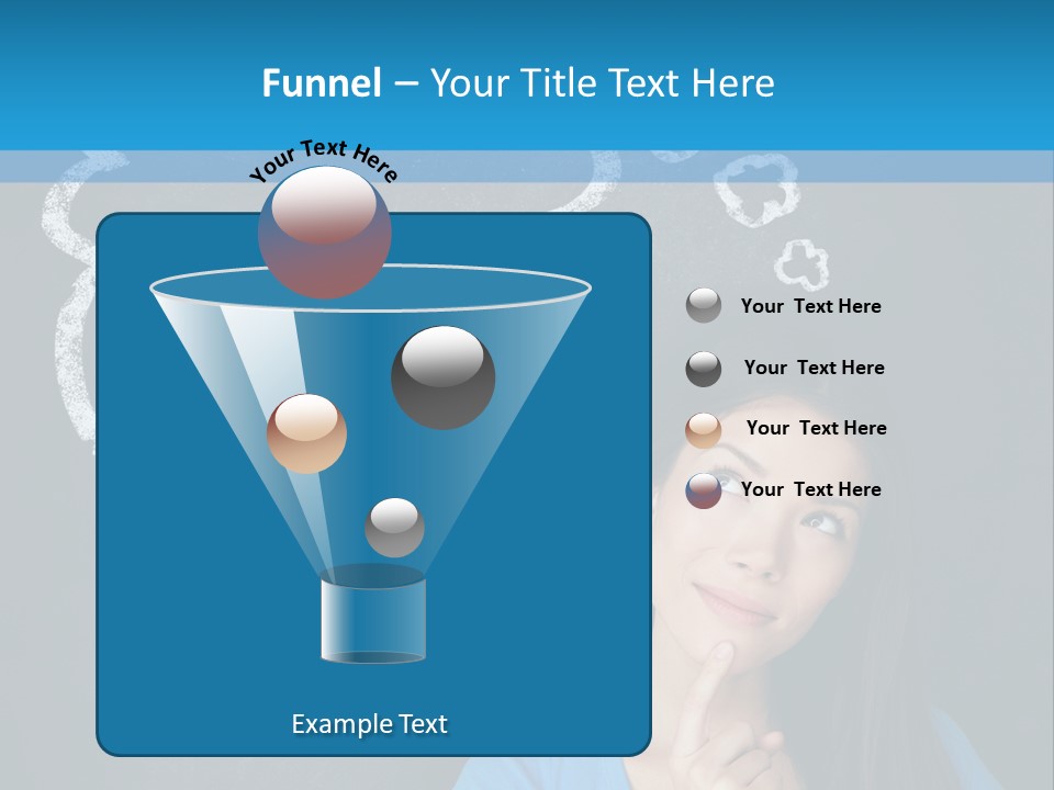 Mixed Race Think Person PowerPoint Template