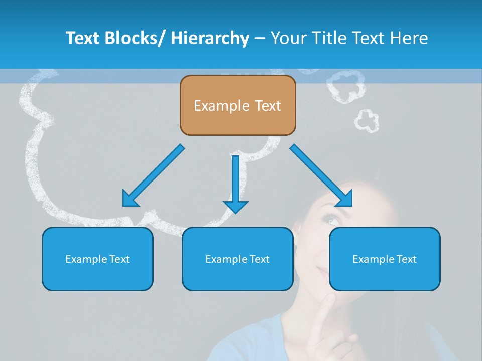 Mixed Race Think Person PowerPoint Template