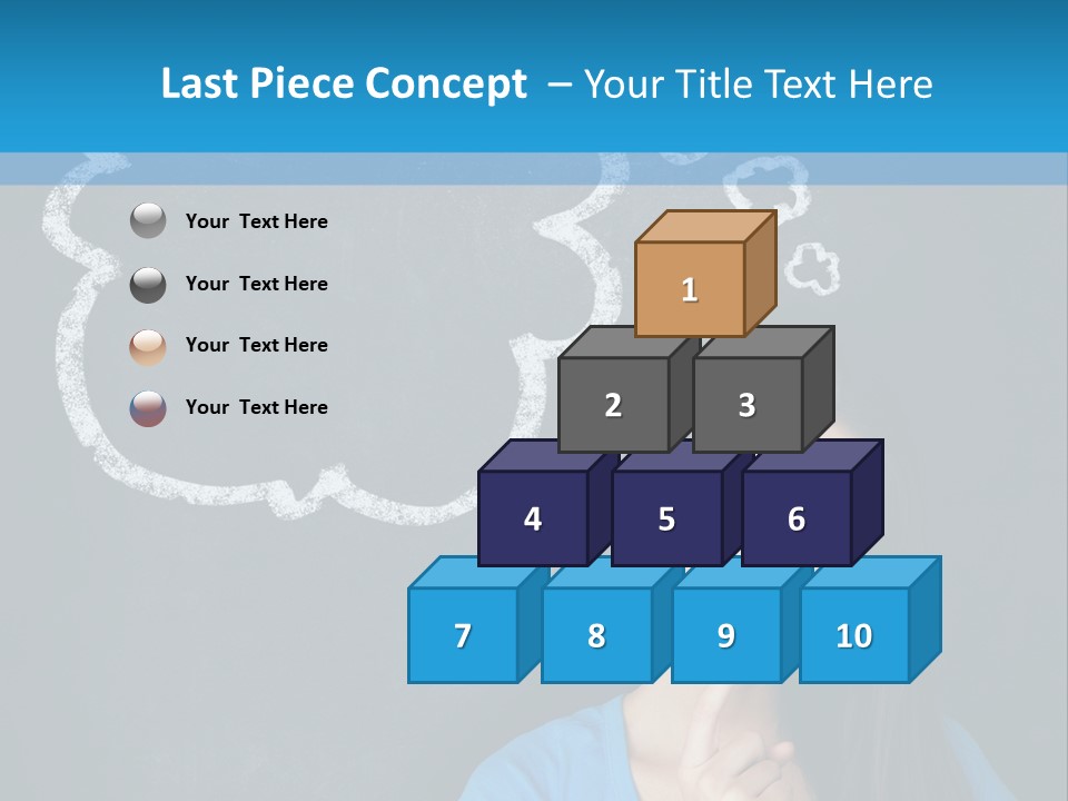 Mixed Race Think Person PowerPoint Template