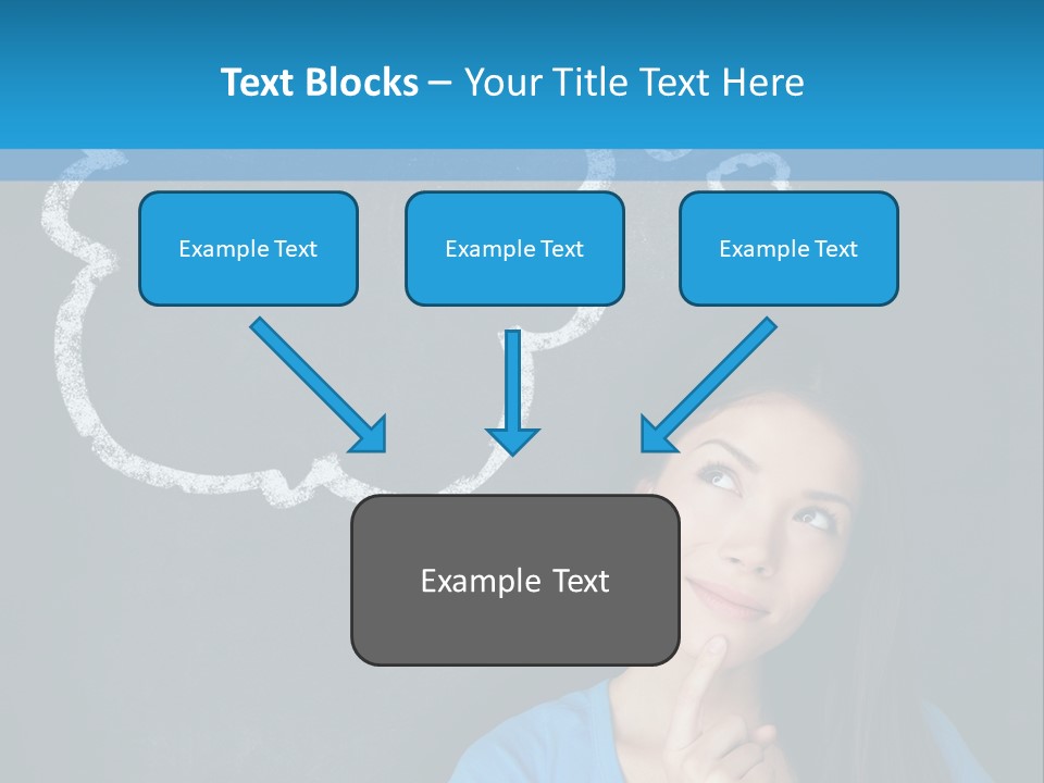 Mixed Race Think Person PowerPoint Template