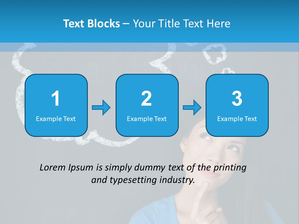 Mixed Race Think Person PowerPoint Template