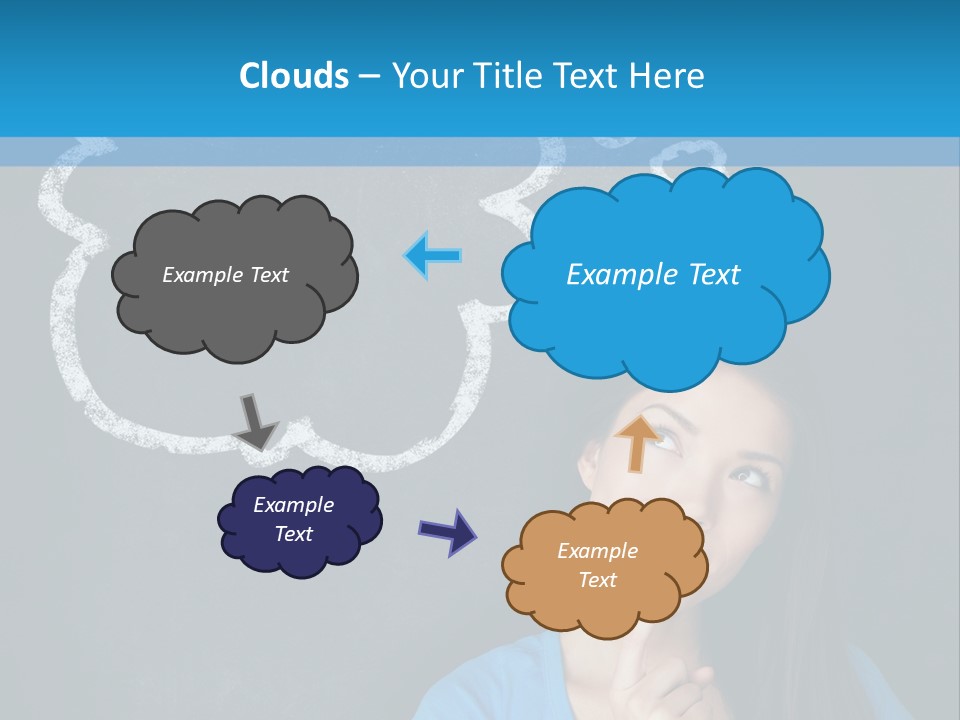Mixed Race Think Person PowerPoint Template