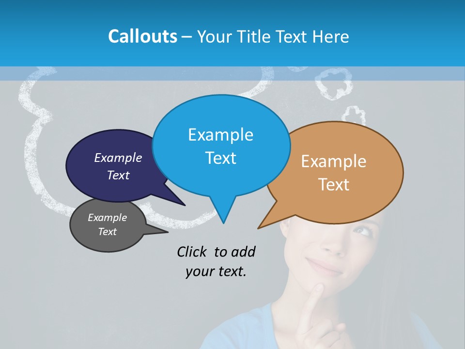 Mixed Race Think Person PowerPoint Template