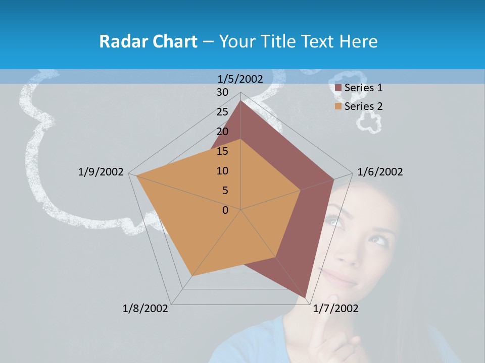Mixed Race Think Person PowerPoint Template