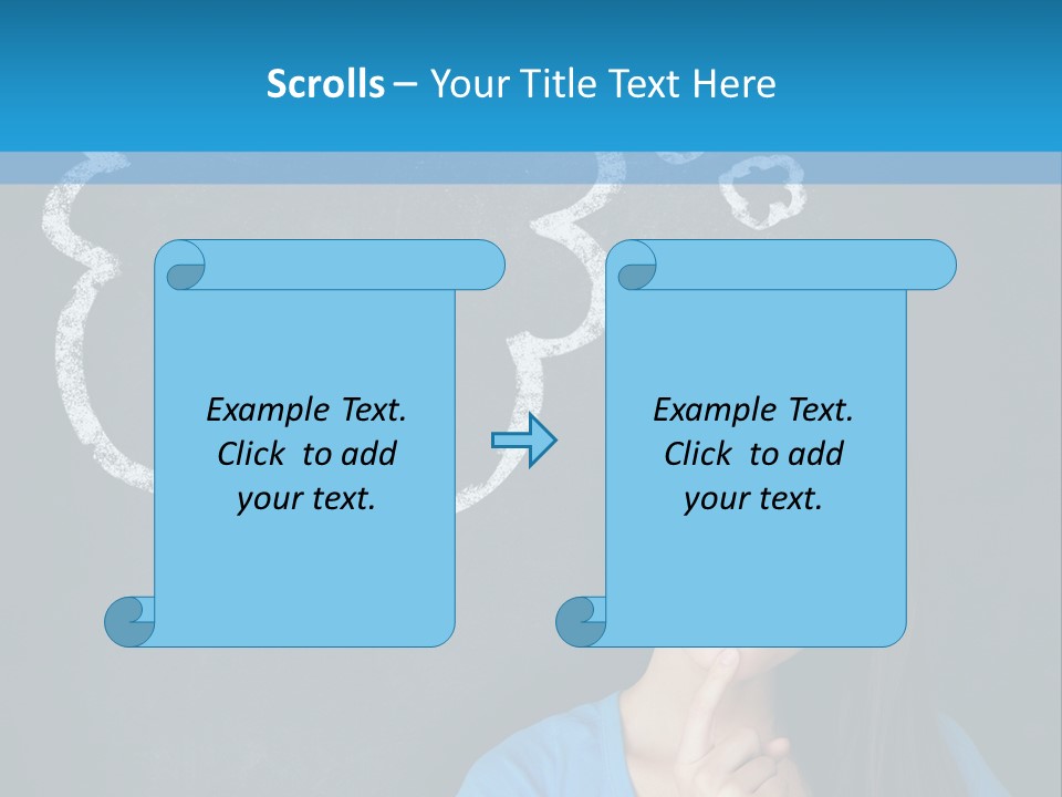 Mixed Race Think Person PowerPoint Template