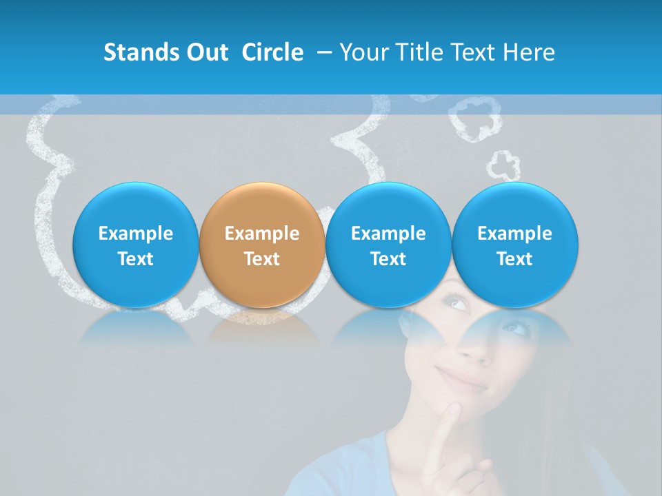 Mixed Race Think Person PowerPoint Template