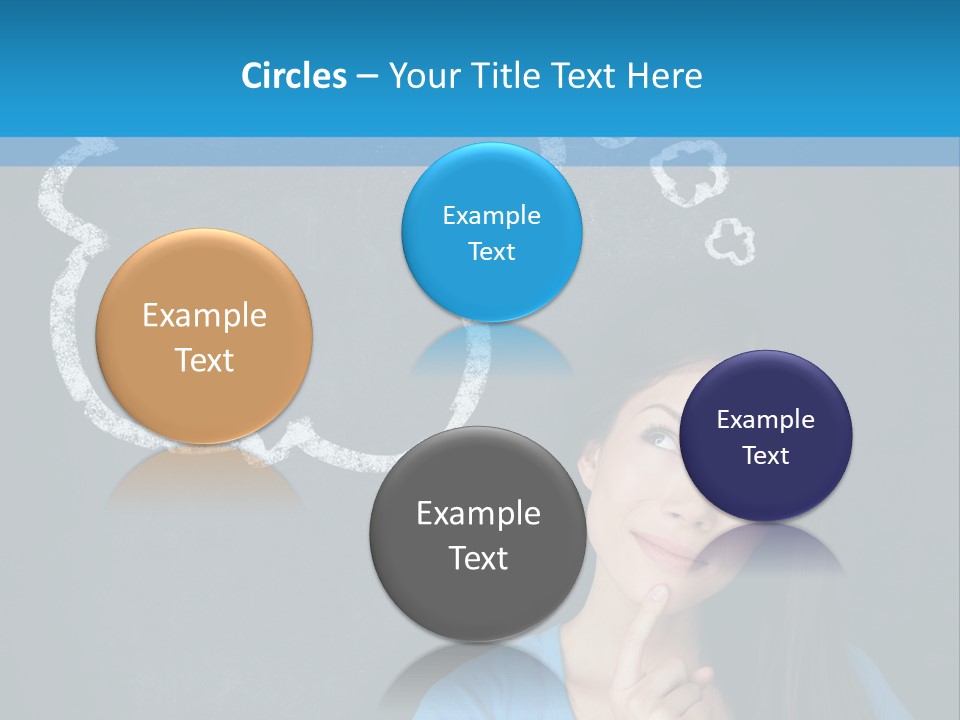 Mixed Race Think Person PowerPoint Template