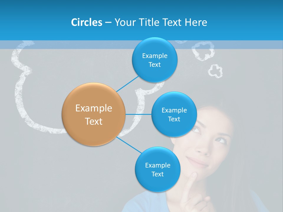 Mixed Race Think Person PowerPoint Template