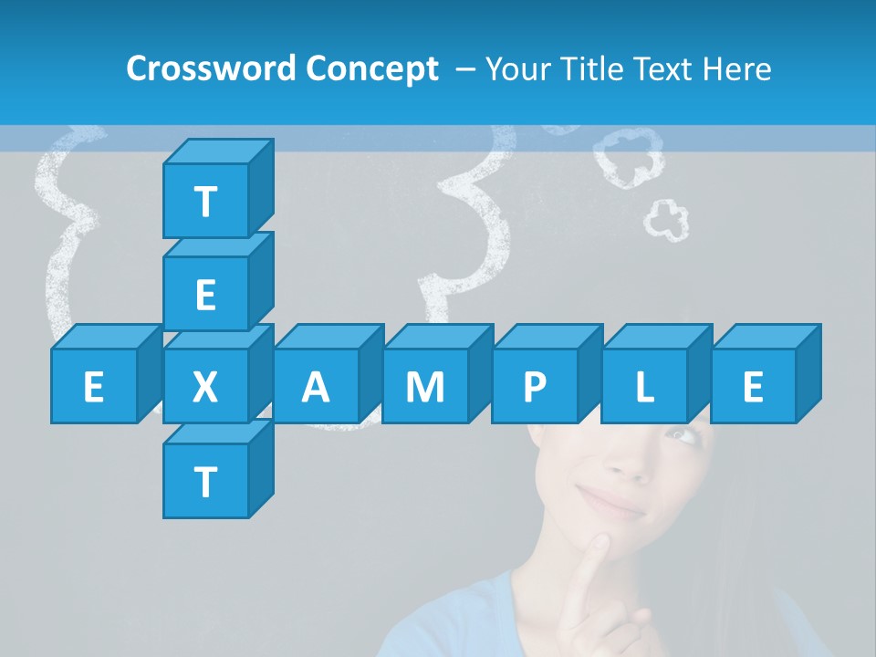 Mixed Race Think Person PowerPoint Template