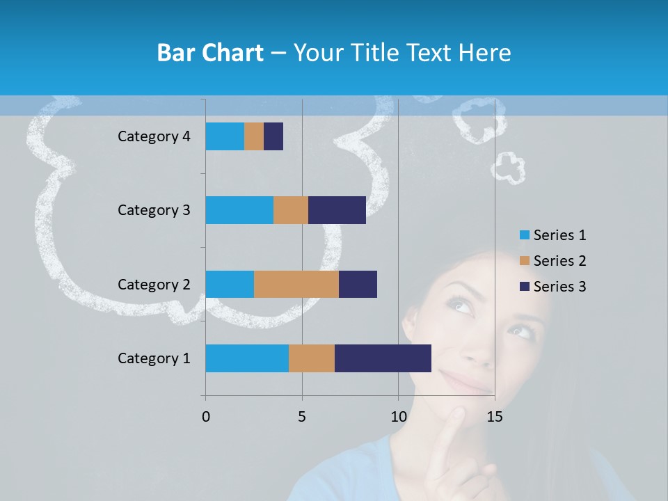 Mixed Race Think Person PowerPoint Template