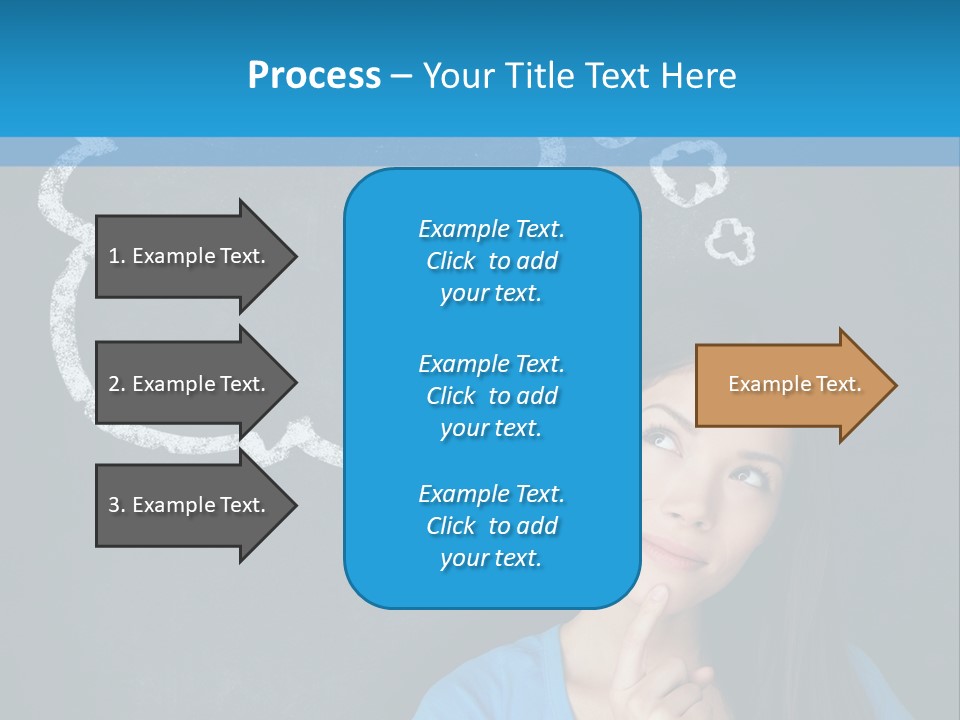 Mixed Race Think Person PowerPoint Template