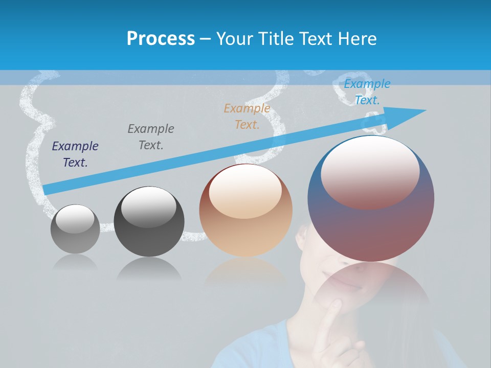 Mixed Race Think Person PowerPoint Template