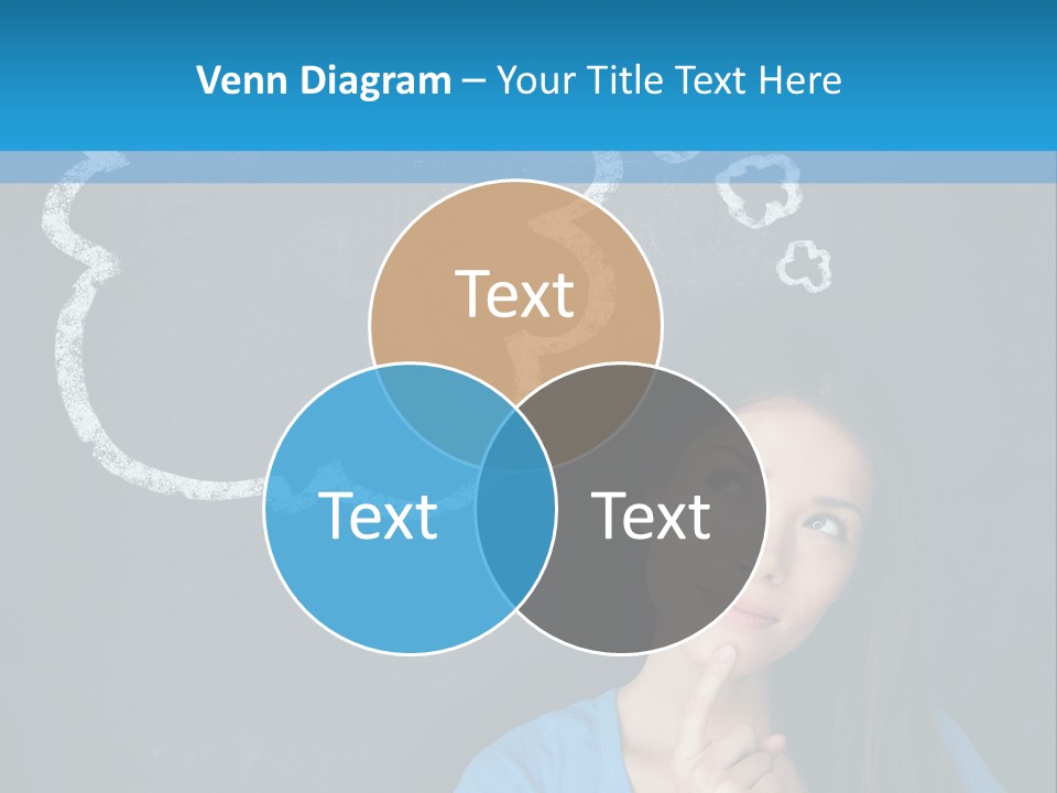 Mixed Race Think Person PowerPoint Template