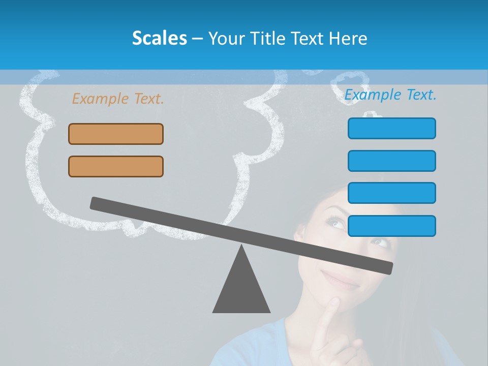 Mixed Race Think Person PowerPoint Template