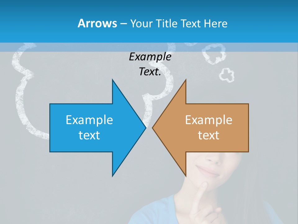 Mixed Race Think Person PowerPoint Template