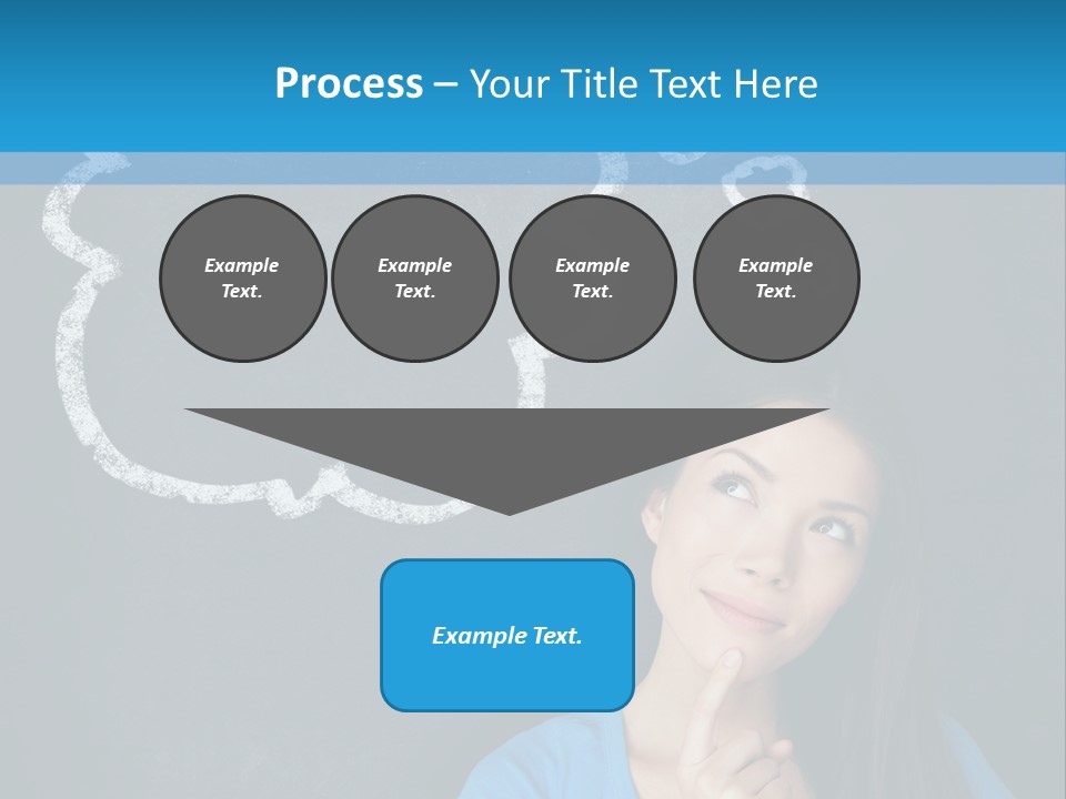 Mixed Race Think Person PowerPoint Template