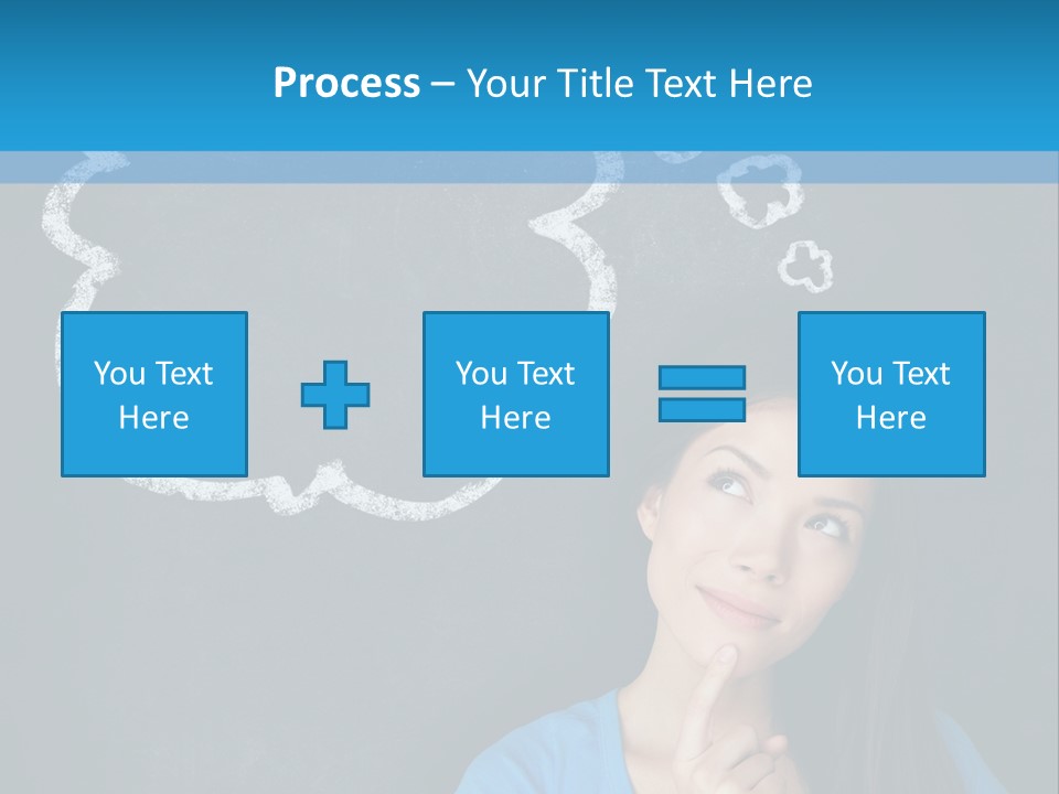 Mixed Race Think Person PowerPoint Template
