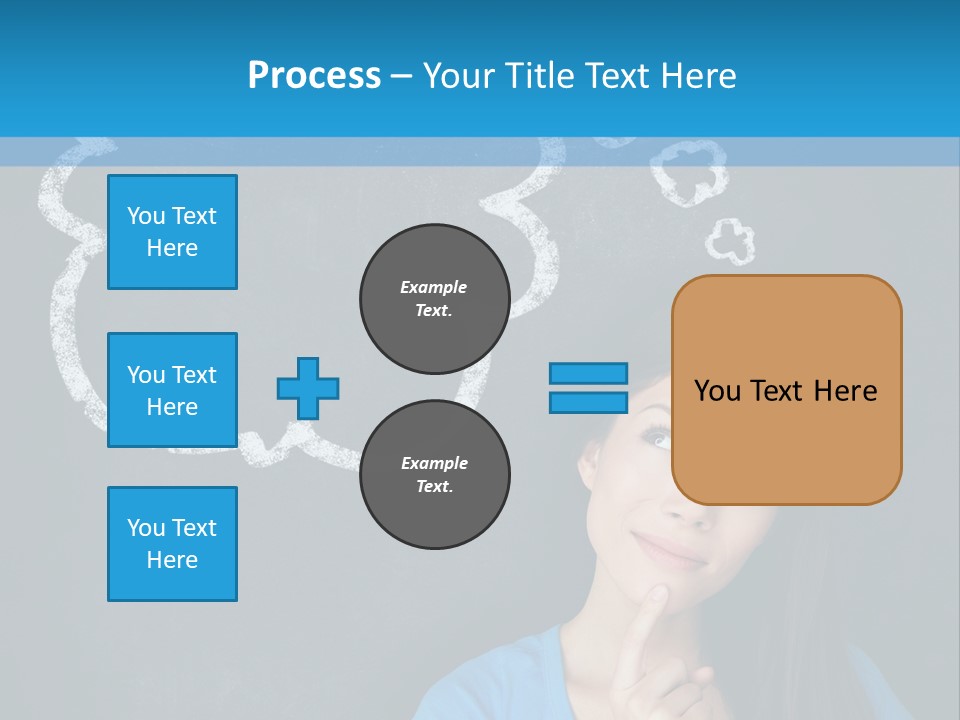 Mixed Race Think Person PowerPoint Template