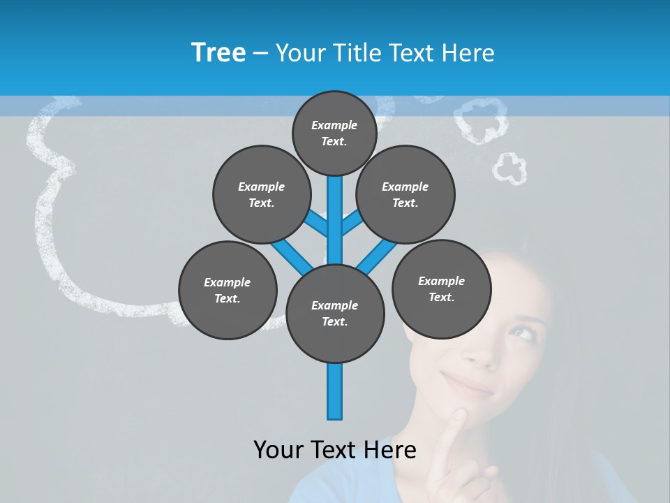 Mixed Race Think Person PowerPoint Template