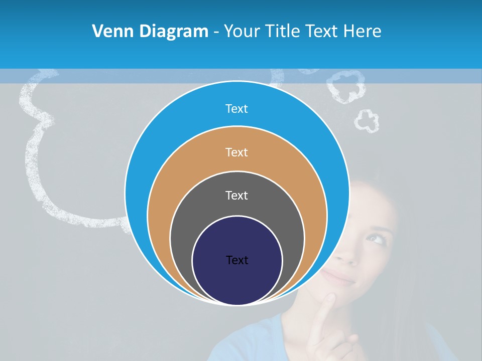 Mixed Race Think Person PowerPoint Template