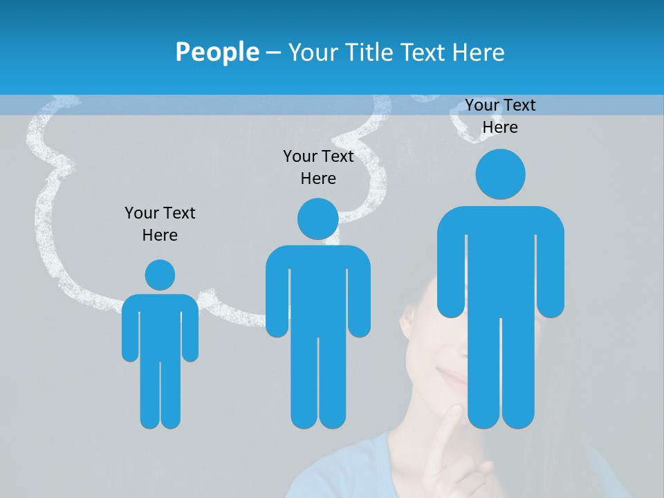 Mixed Race Think Person PowerPoint Template