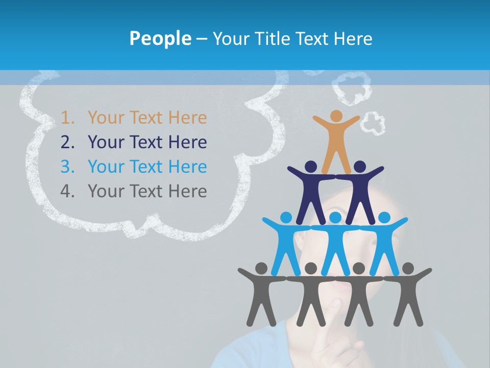 Mixed Race Think Person PowerPoint Template