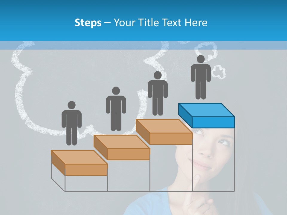 Mixed Race Think Person PowerPoint Template