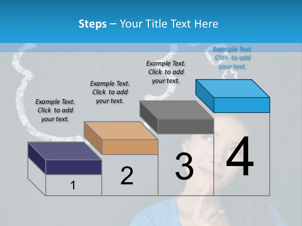Mixed Race Think Person PowerPoint Template