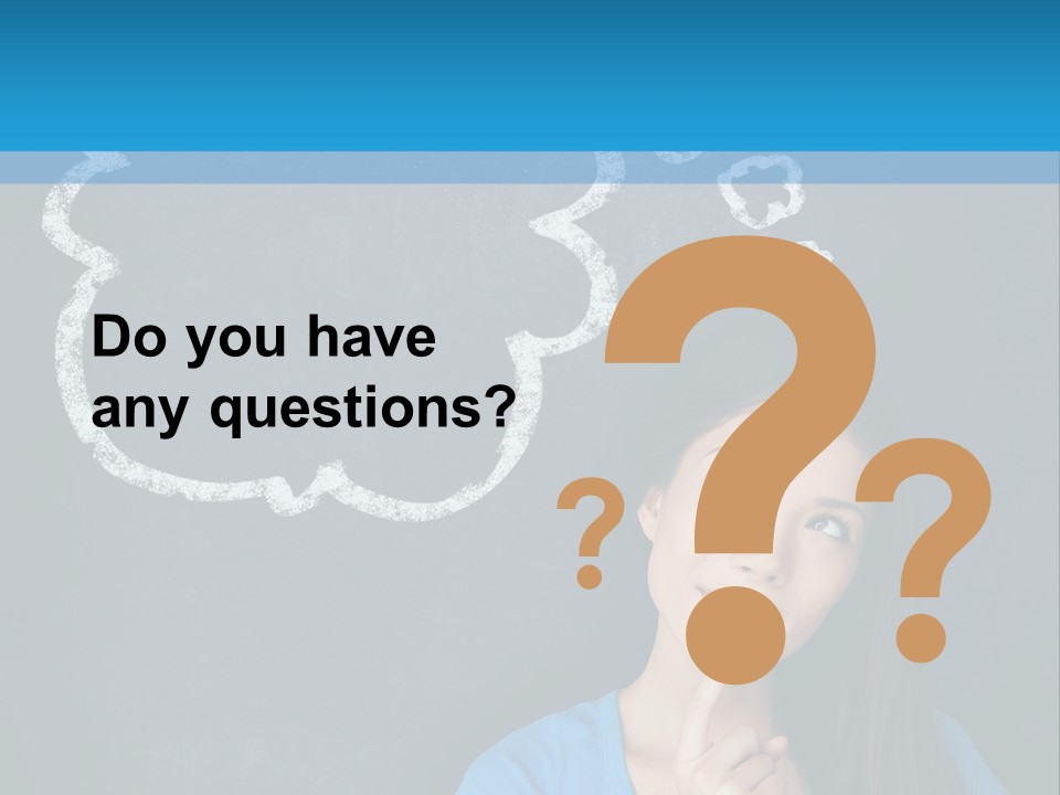 Mixed Race Think Person PowerPoint Template